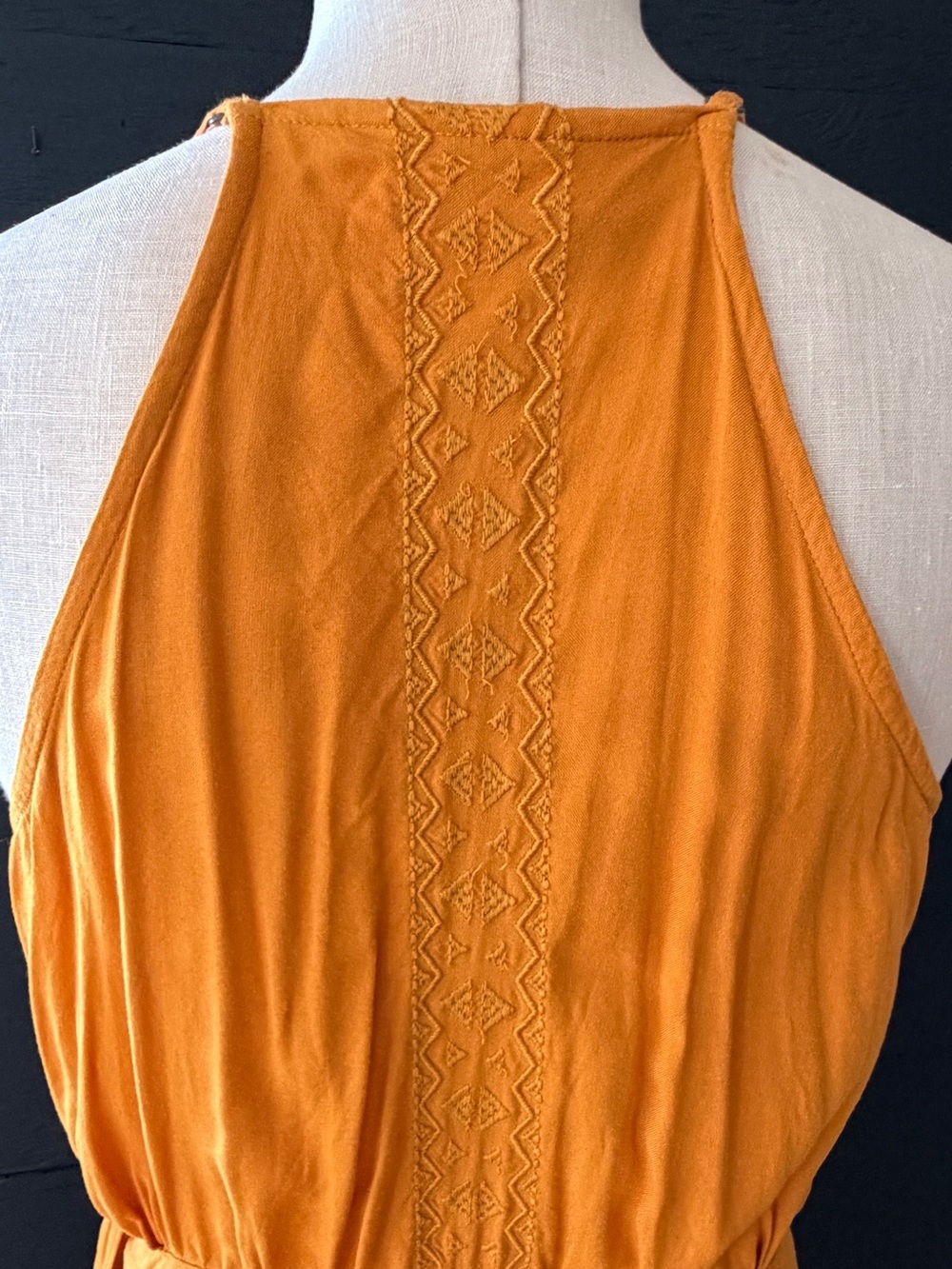 Roxy Rooftop Sunrise Yellow Halter Midi Dress with Ruffles Size M - Picture 8 of 15